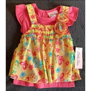 shirt 18 months New Girls Little Lass Top floral Butterfly print outfit baby